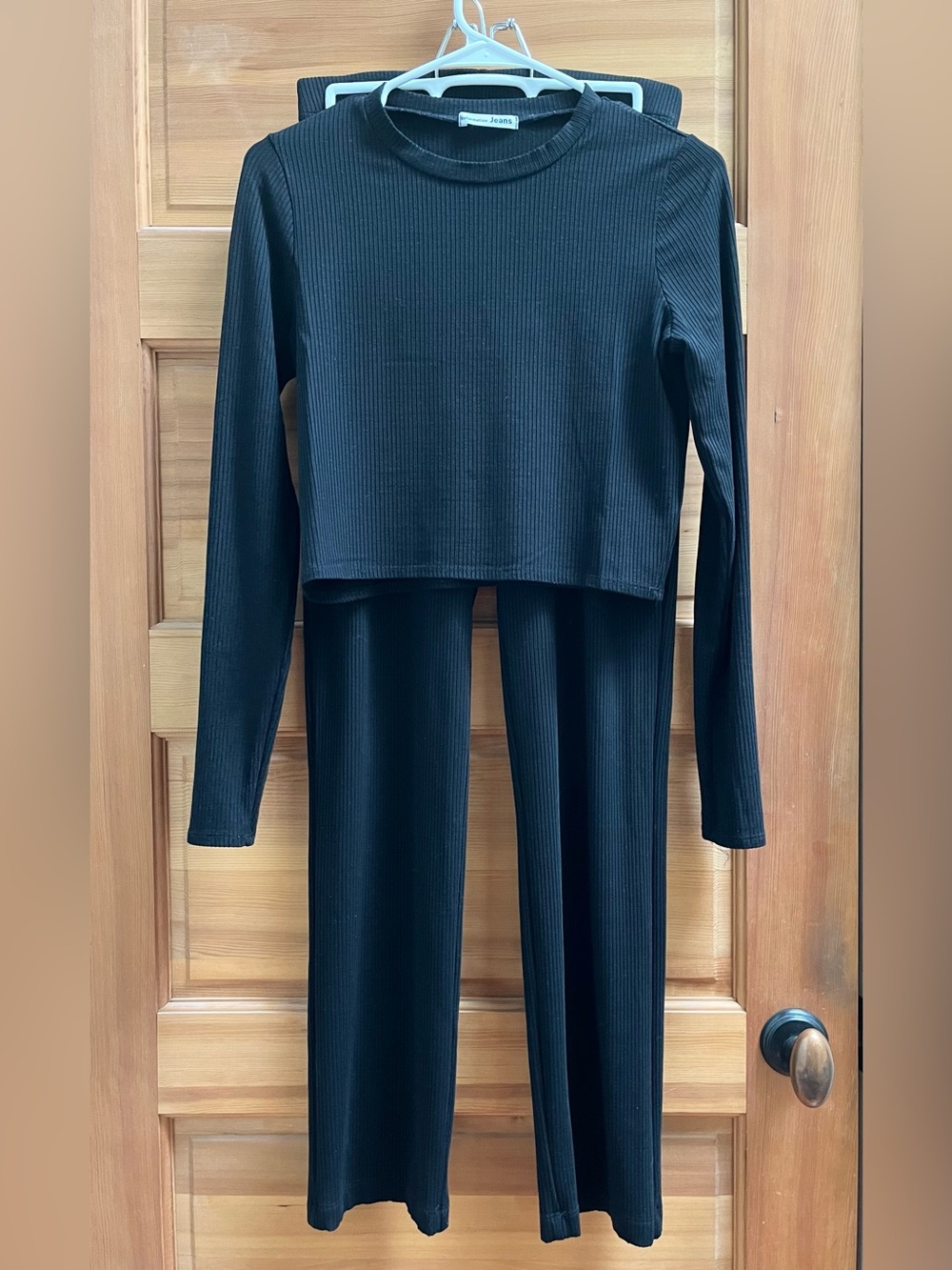 Reformation Black Ribbed Travel / Lounge Set - Women’s M